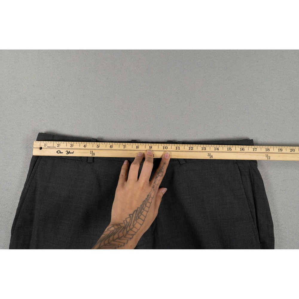 Theory Mens Marlo New Tailor 2 Slim Straight Virgin Wool Pants Charcoal Grey 33 image 6